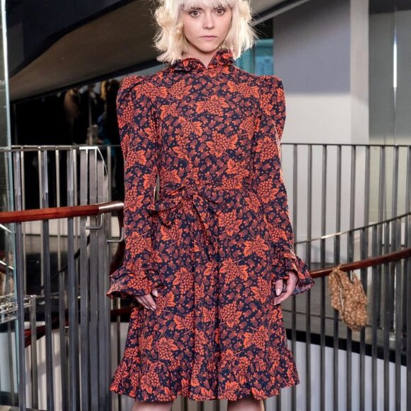 BATSHEVA Runway Collection Prairie Dress Grape Print - Picture 2 of 9